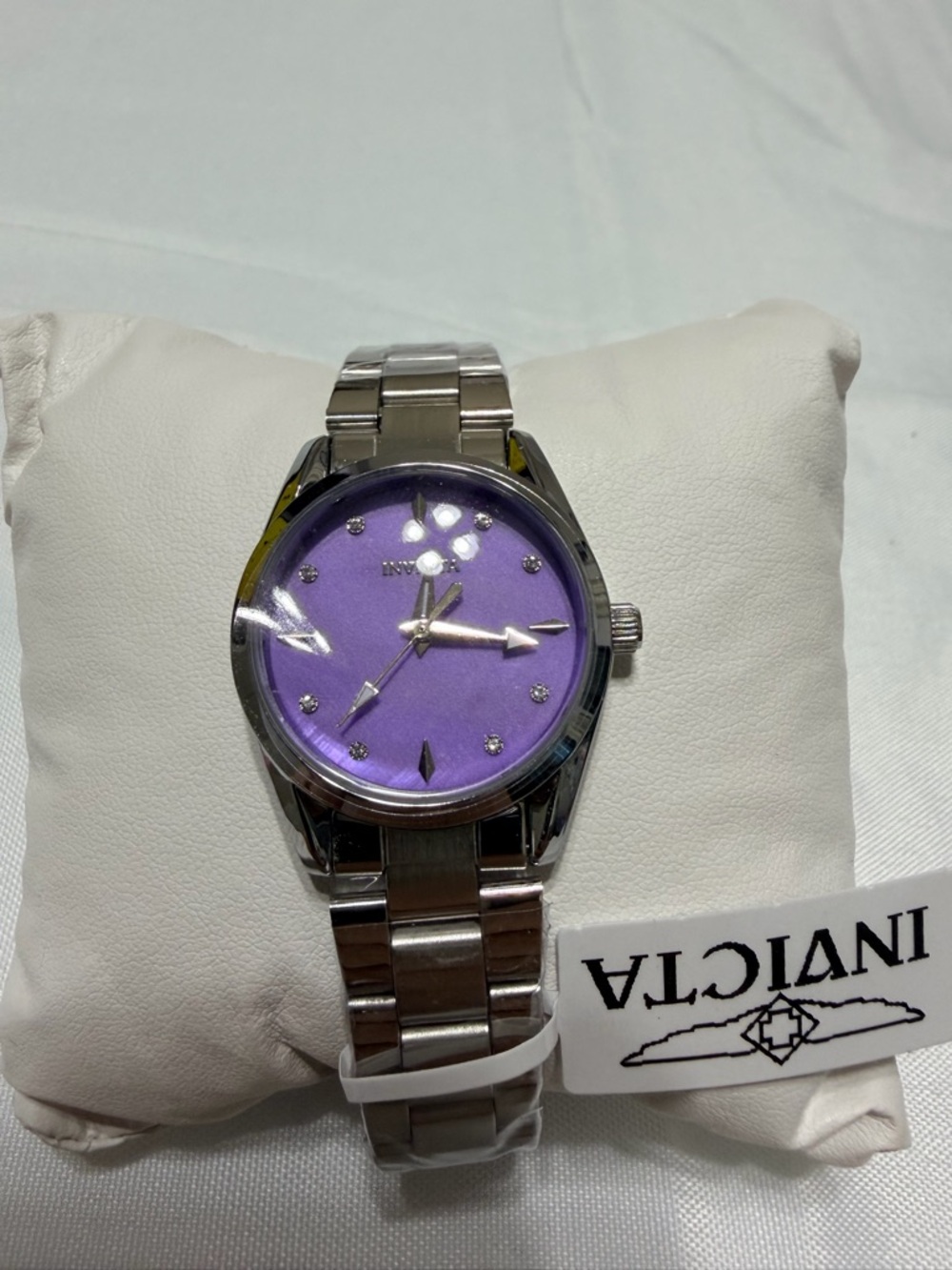 Invicta Women's Silver Bracelet Watch with Purple Dial